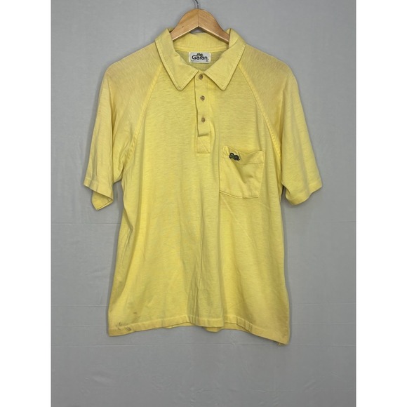 polly pocket Other - Garan Polo Shirt Short Sleeve Men's Yellow Pocket Detailing Logo XL 80's Vintage